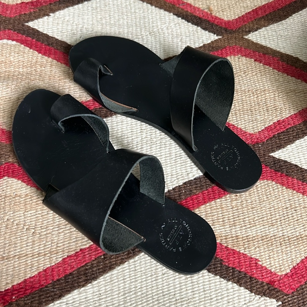 ATP Atelier All Tomorrow's Centola Sandals Black Vacchetta Leather EU 36